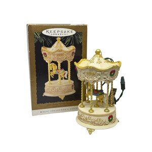 VTG Hallmark Keepsake 1995 Tobin Frale Holiday Carousel Lights Music Ornament 5"